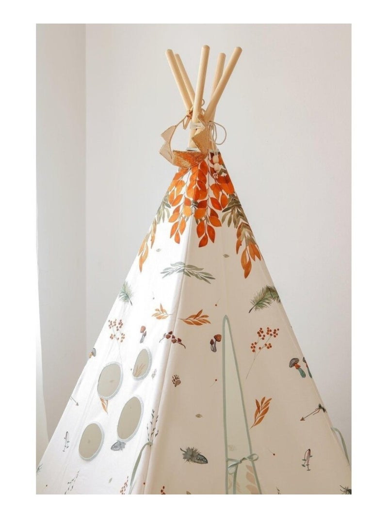 Tente Tipi avec tapis Forest Friends en coton Blanc - Kiabi