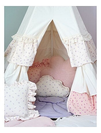 Tente Tipi avec tapis Forget-me-not en coton