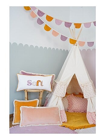 Tente Tipi avec tapis Forget-me-not en coton