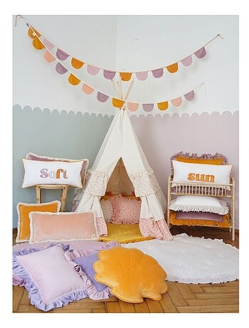 Tente Tipi avec tapis Forget-me-not en coton