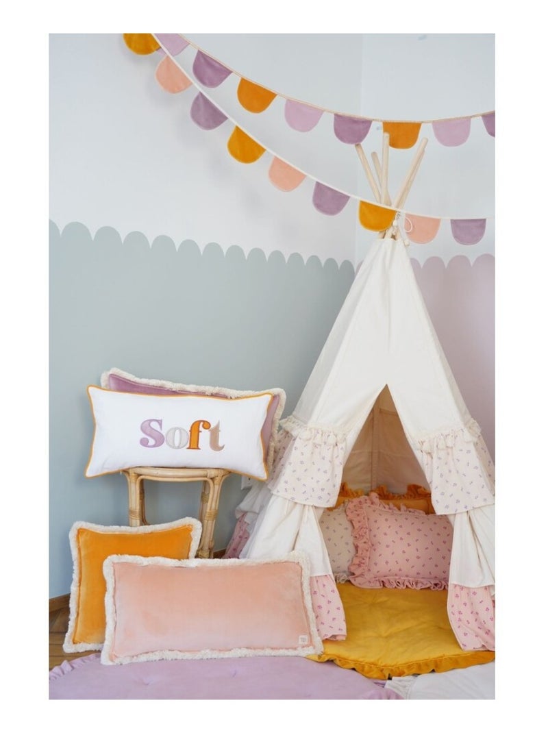 Tente Tipi avec tapis Forget-me-not en coton Beige - Kiabi