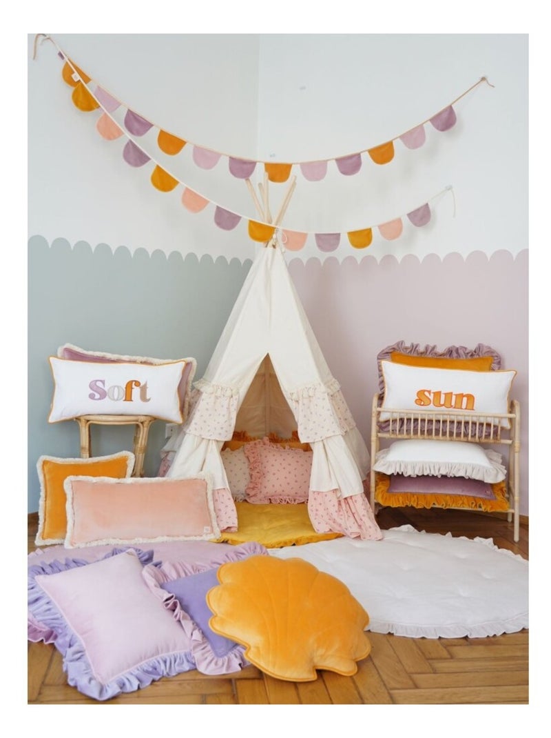 Tente Tipi avec tapis Forget-me-not en coton Beige - Kiabi