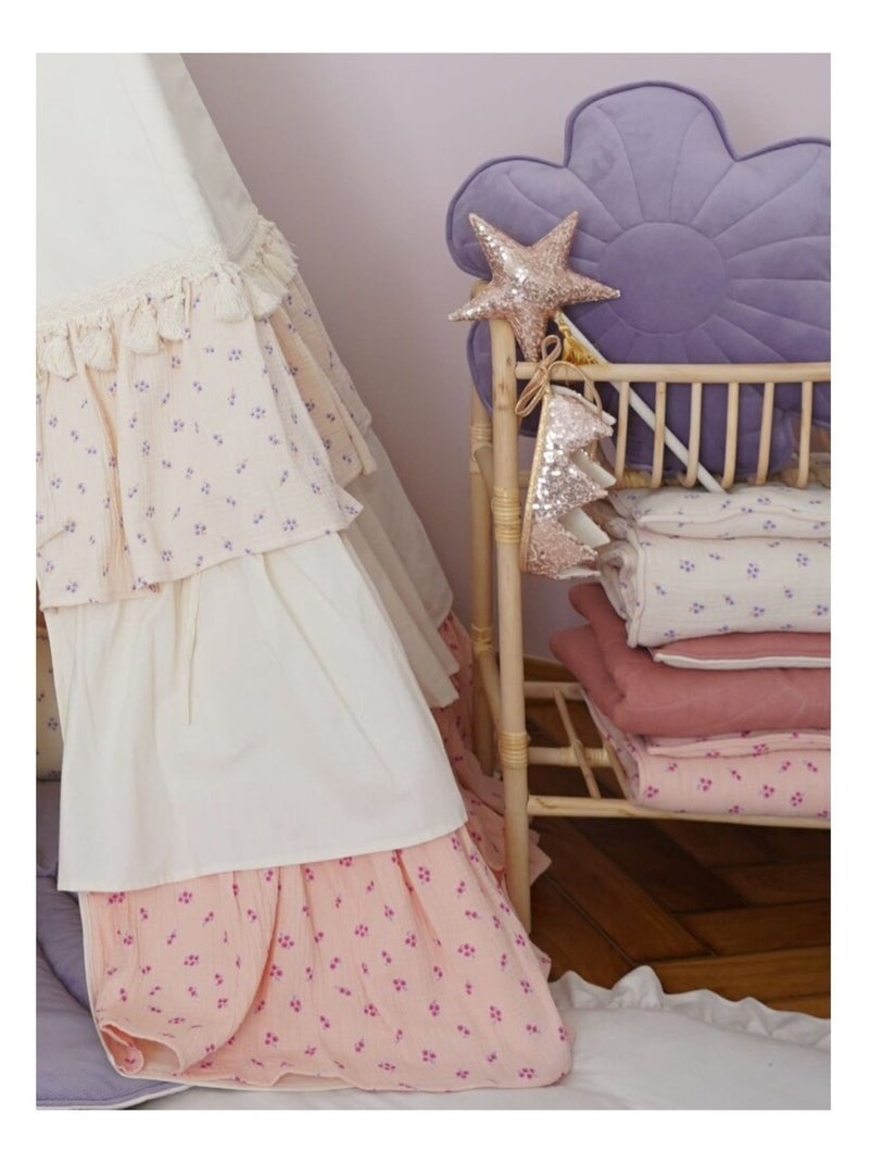 Tente Tipi avec tapis Forget-me-not en coton Beige - Kiabi
