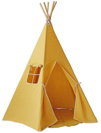 Tente Tipi avec tapis Miel Jaune