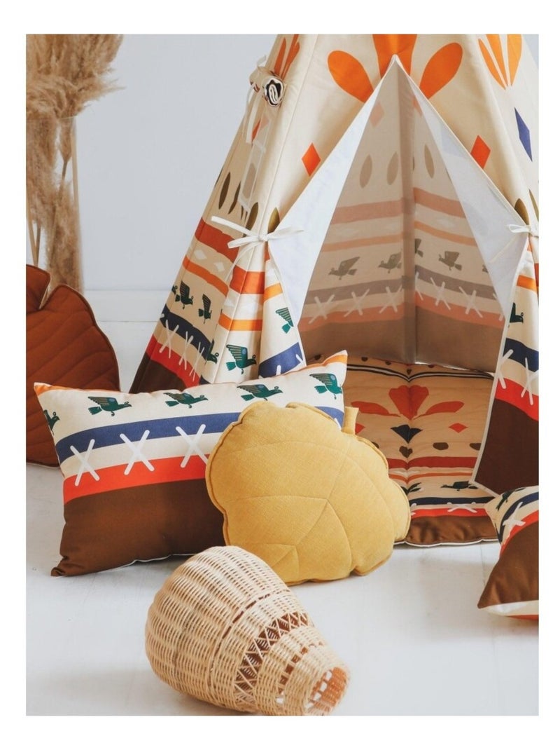 Tente Tipi avec tapis Native vibe en coton Beige - Kiabi