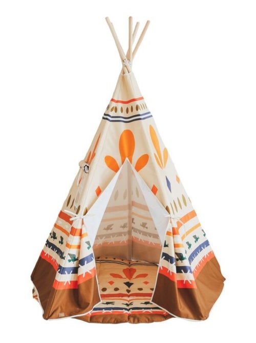 Tente Tipi avec tapis Native vibe en coton - Kiabi