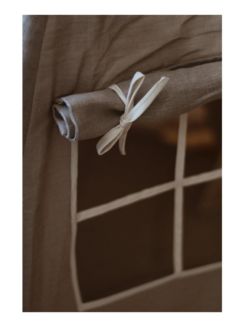 Tente Tipi avec tapis Natural Linen en lin Beige - Kiabi