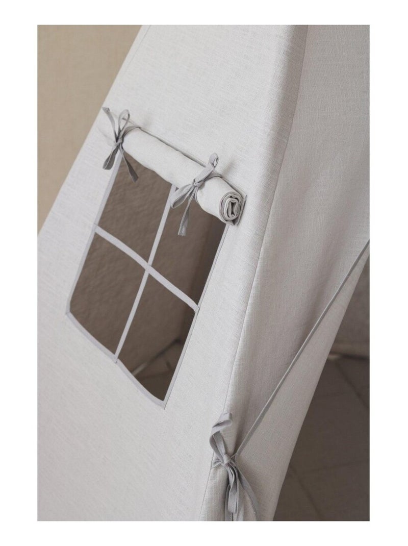 Tente Tipi avec tapis Pigeon en lin Gris - Kiabi