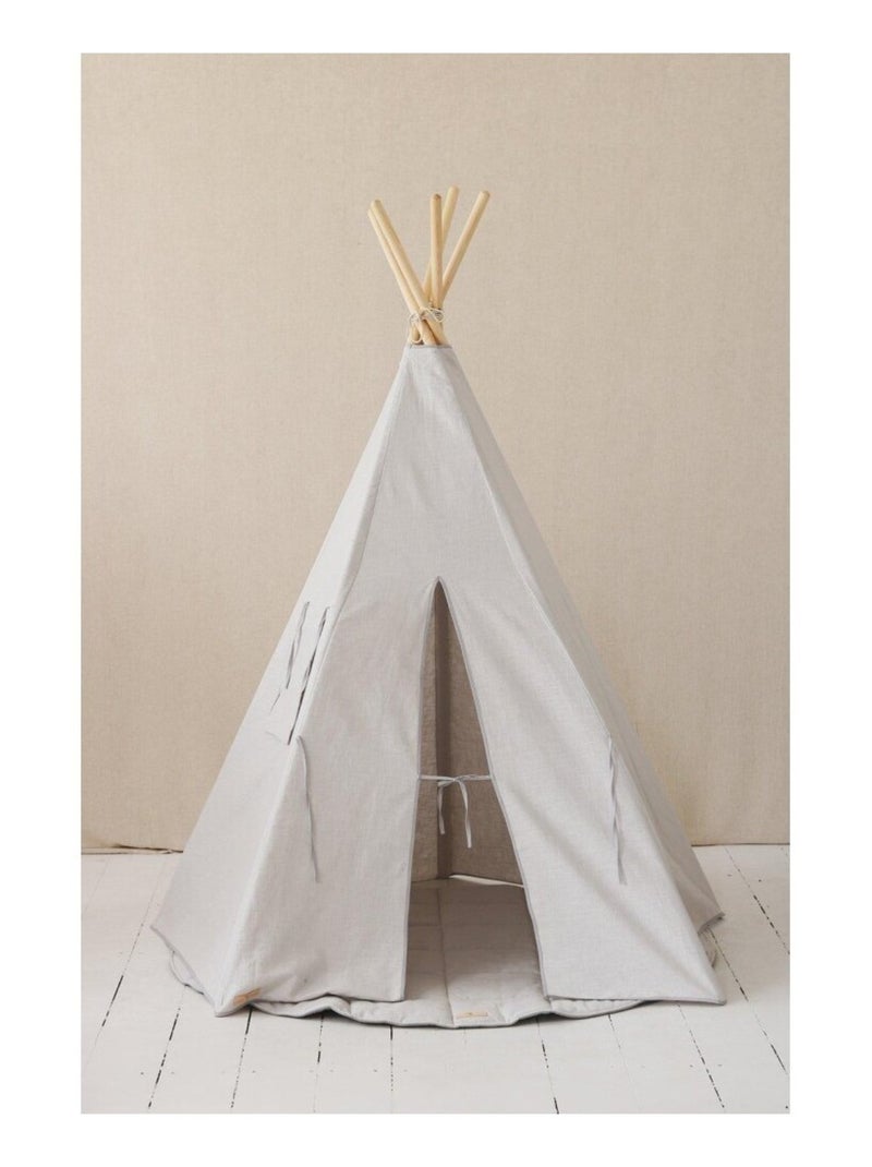Tente Tipi avec tapis Pigeon en lin Gris - Kiabi