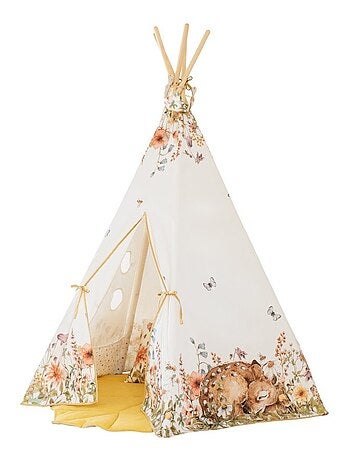 Tente Tipi avec tapis Wildflowers en coton