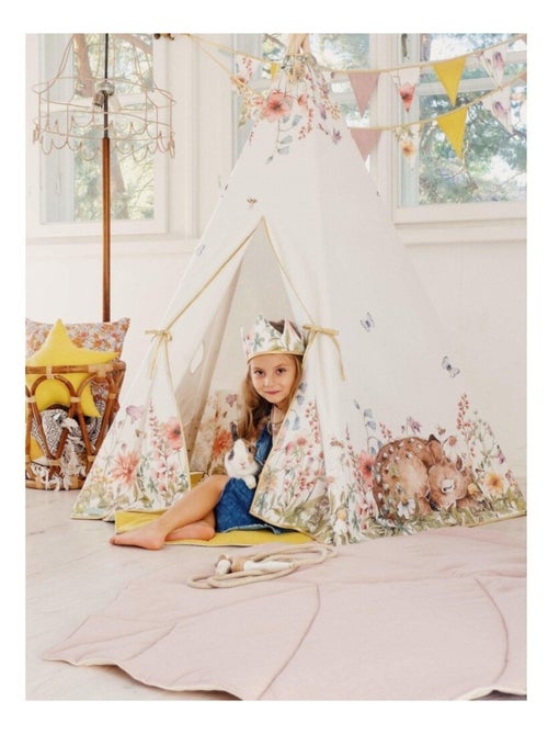 Tente Tipi avec tapis Wildflowers en coton - Kiabi