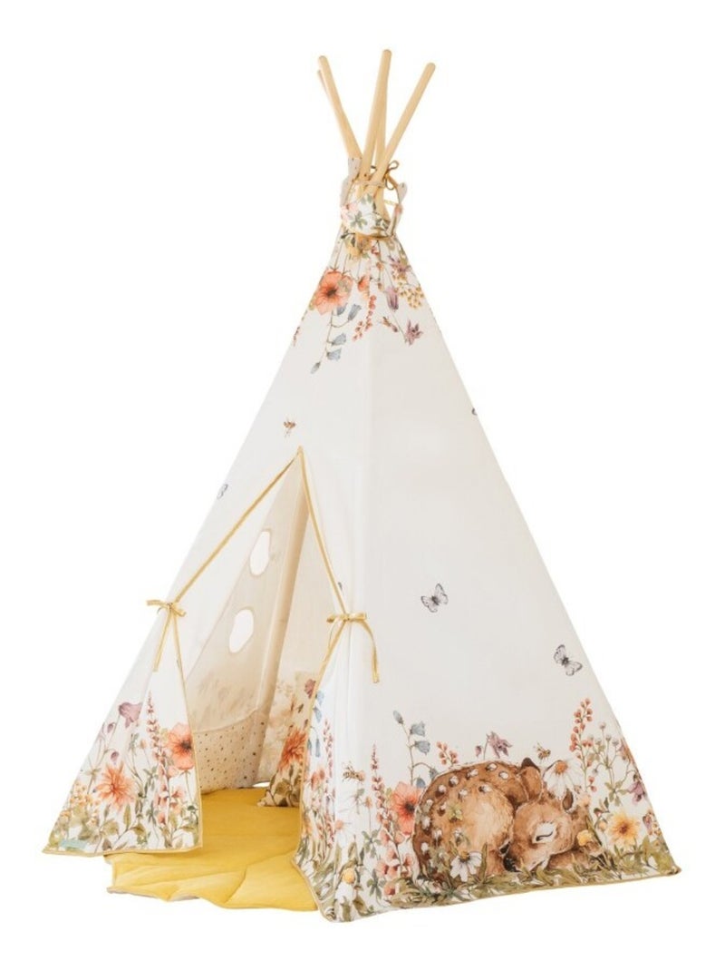 Tente Tipi avec tapis Wildflowers en coton N/A - Kiabi