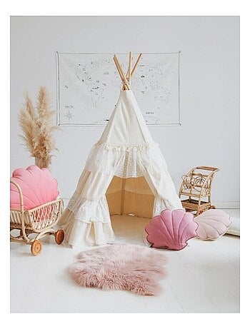 Tente Tipi avec volants Shabby Chic en coton