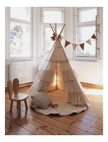 Tente Tipi avec volants Shabby Chic en coton