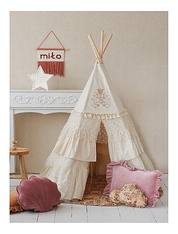Tente Tipi Boho à volants en coton