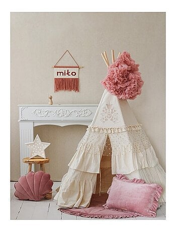 Tente Tipi Boho à volants en coton