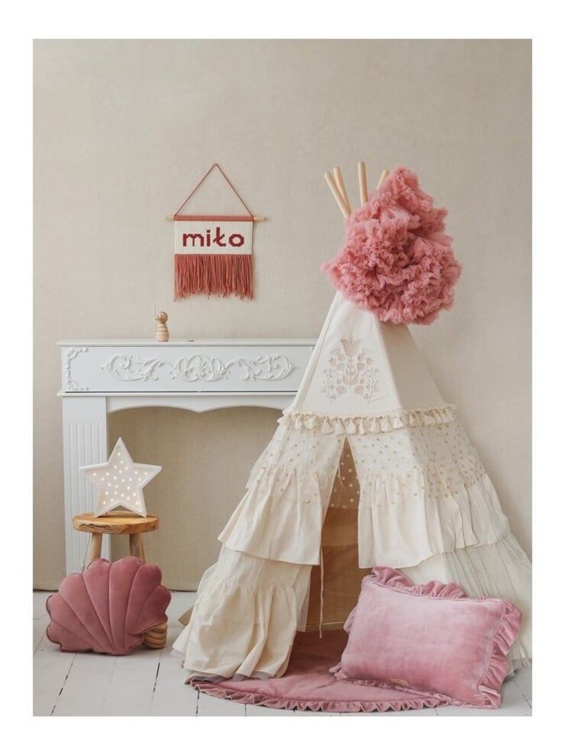 Tente Tipi Boho à volants en coton Beige - Kiabi
