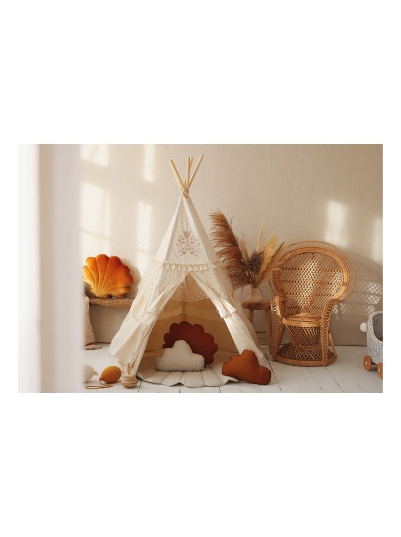 Tente Tipi Boho à volants en coton Beige - Kiabi