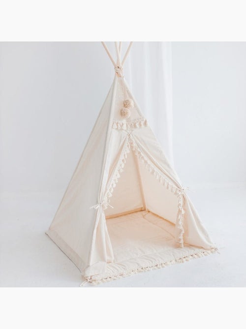 Tente tipi carrée avec pompons - Kiabi