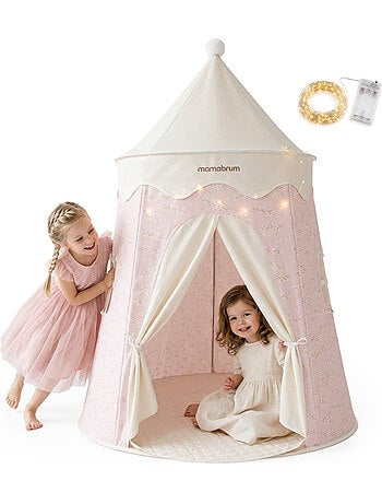 Tente tipi château de jeu enfant 113x155 cm led mamabrum