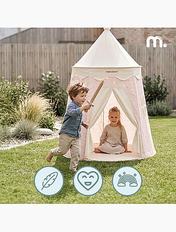 Tente tipi château de jeu enfant 113x155 cm led mamabrum