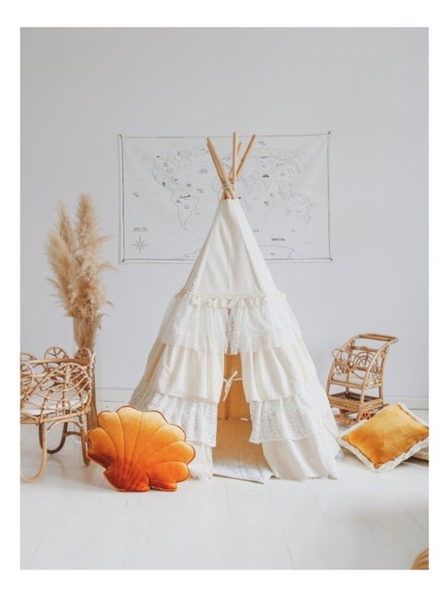 Tente Tipi Chic avec volants en coton - Kiabi