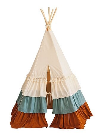 Tente Tipi Cirque avec volants en lin et coton