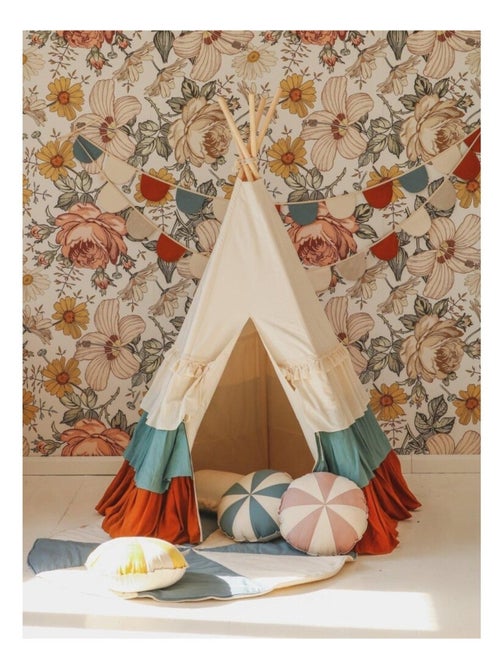 Tente Tipi Cirque avec volants en lin et coton - Kiabi