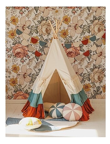 Tente Tipi Cirque avec volants et tapis en coton