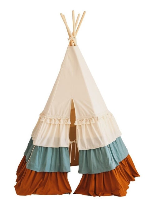 Tente Tipi Cirque avec volants et tapis en coton - Kiabi