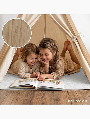 Tente tipi de jeu en bois enfant 110x90x120cm led mamabrum