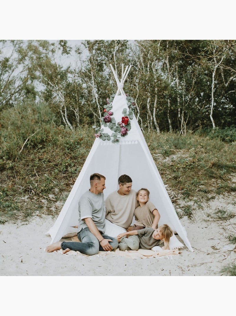 Tente tipi d'extérieur pour adultes et enfants 24 m de haut Blanc - Kiabi