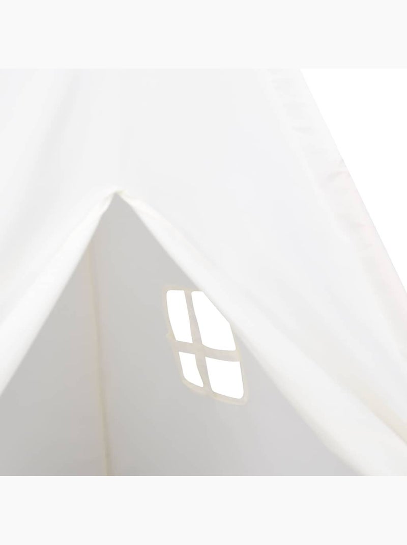 Tente tipi enfant en bois avec sac de transport, tissu texturé blanc - vidaxl Blanc - Kiabi