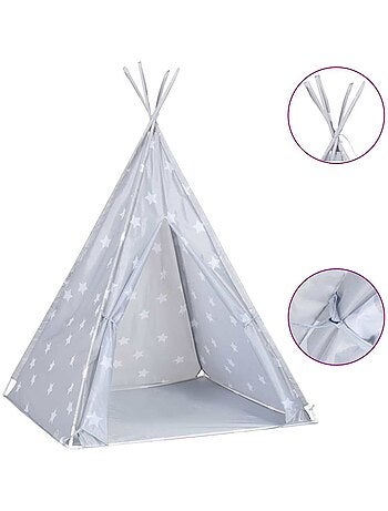 Tente tipi enfant en polyester à étoiles 115 x 115 x 160 - vidaxl