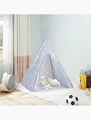 Tente tipi enfant en polyester à étoiles 115 x 115 x 160 - vidaxl