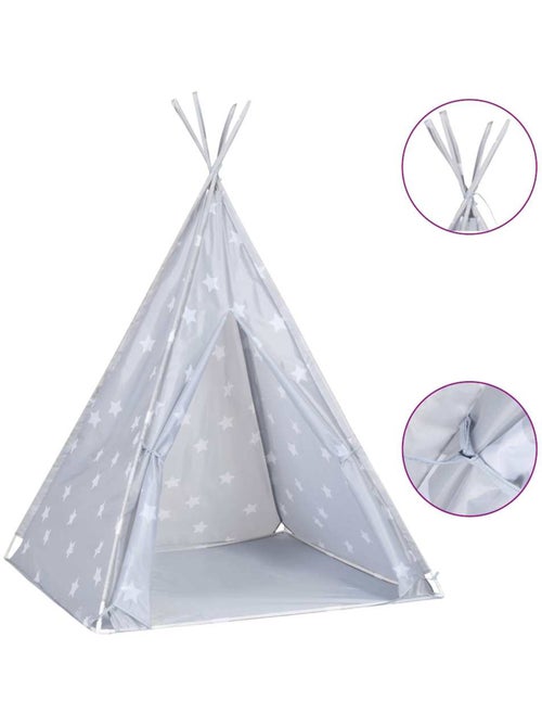 Tente tipi enfant en polyester à étoiles 115 x 115 x 160 - vidaxl - Kiabi