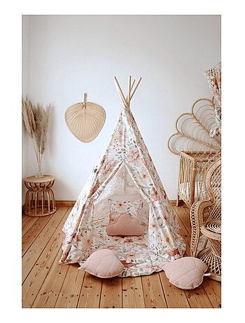 Tente Tipi Fleurs en coton