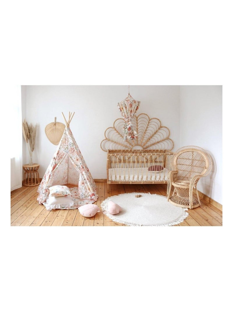 Tente Tipi Fleurs en coton Beige - Kiabi