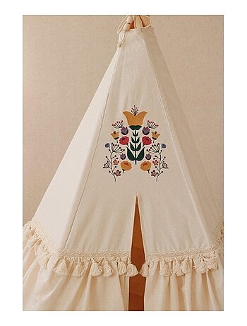 Tente Tipi Folk à volants en coton