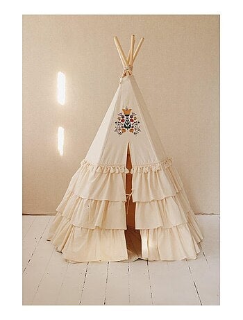 Tente Tipi Folk à volants en coton