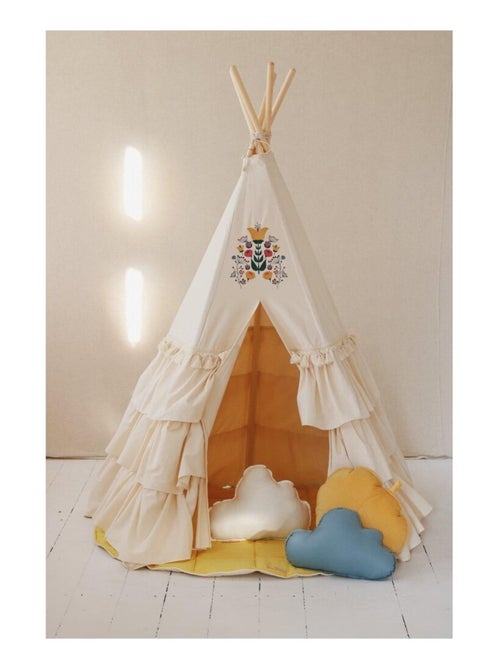 Tente Tipi Folk à volants en coton - Kiabi