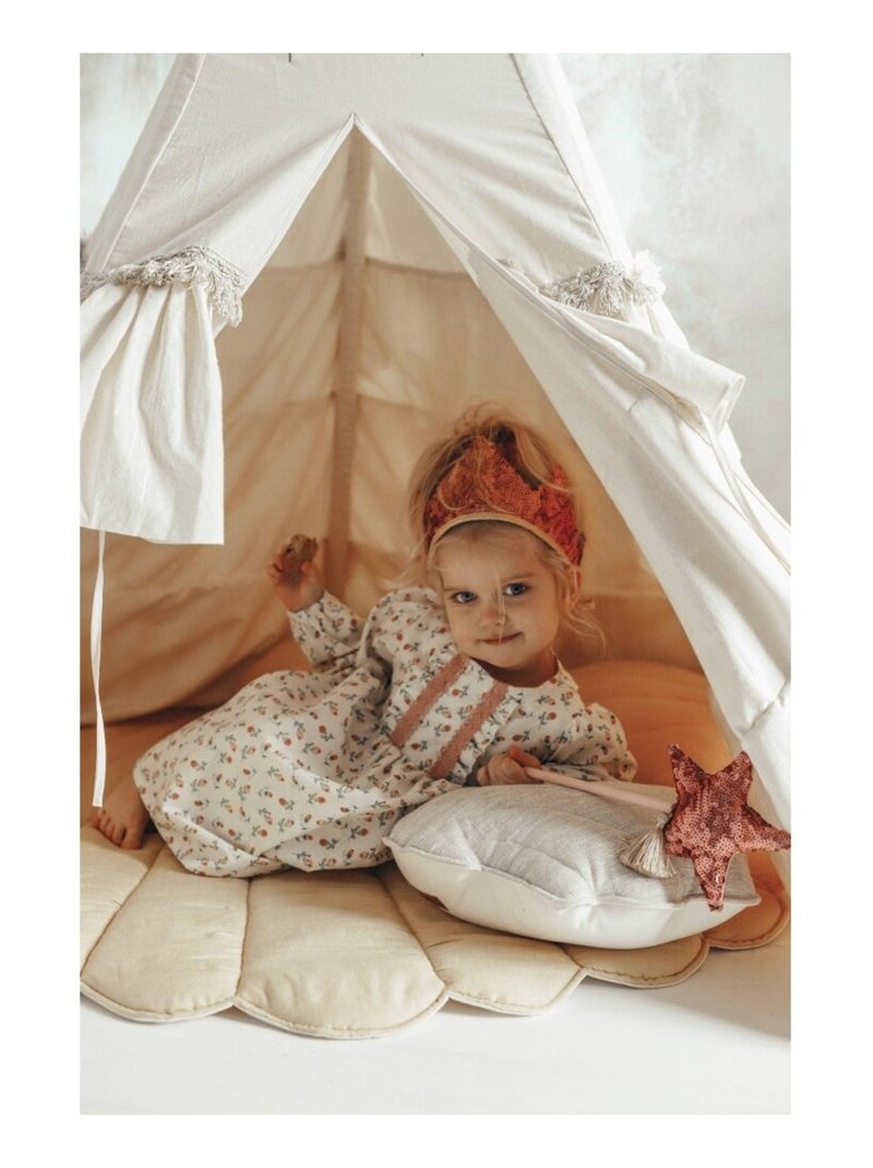Tente Tipi Folk à volants en coton Beige - Kiabi