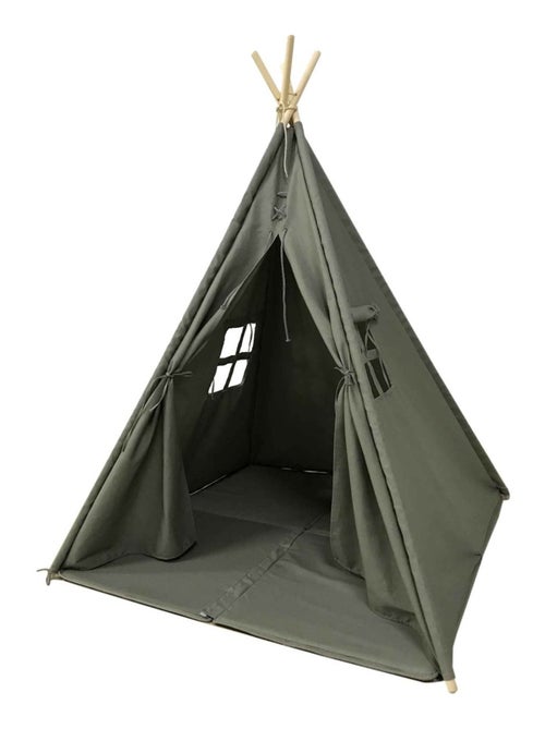 Tente tipi grise pour enfant bois FSC et coton Alba de Sunny - Kiabi