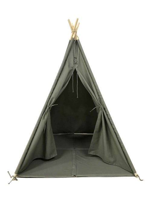 Tente tipi grise pour enfant bois FSC et coton Alba de Sunny - Kiabi
