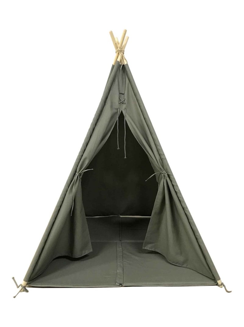 Tente tipi grise pour enfant bois FSC et coton Alba de Sunny Gris - Kiabi