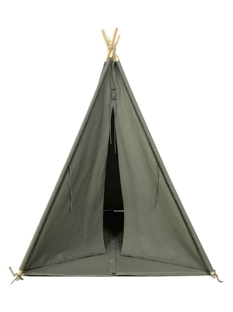 Tente tipi grise pour enfant bois FSC et coton Alba de Sunny Gris - Kiabi