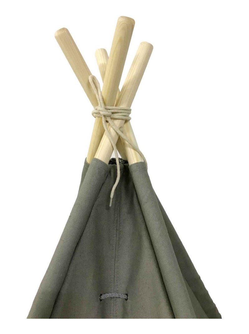 Tente tipi grise pour enfant bois FSC et coton Alba de Sunny Gris - Kiabi