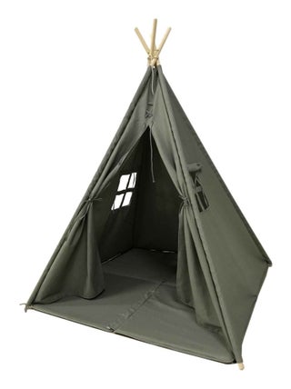 Tente tipi grise pour enfant bois FSC et coton Alba de Sunny