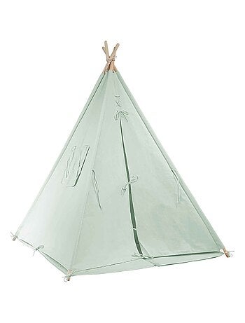 Tente tipi kaki pour enfant bois FSC et coton Alba de Sunny