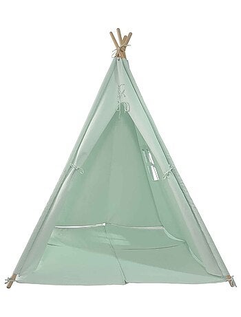 Tente tipi kaki pour enfant bois FSC et coton Alba de Sunny